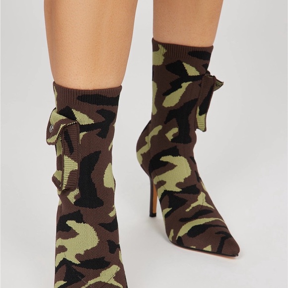 Accessories - Camouflage Knit Ankle Boots